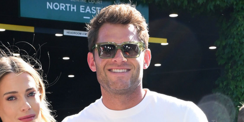 Lady Amelia Spencer's husband Greg Mallett was seen wearing Cutler and Gross Sun 1386 11 Crystal Green sunglasses at the Wimbledon Tennis Championships 2026.