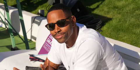 Jay Ellis was seen wearing tortoiseshell Oliver Peoples Cary Grant Sun OV5413SU 1679/P1 Polarised sunglasses to attend the 2nd Annual Desert Smash Pickleball Challenge in California