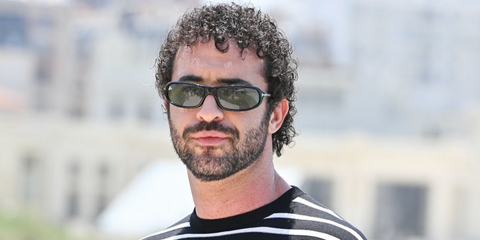 Jordan Firstman was seen wearing Tom Ford Addison-02 TF1400 01N sunglasses at the Club Kid photocall during Nouvelles Vagues Biarritz Film Festival 2026