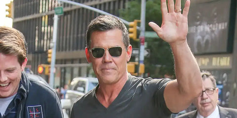 American actor Josh Brolin was seen wearing Ray-Ban Caravan RB 3136 181 sunglasses