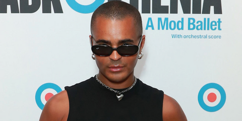 Actor Layton Williams was seen wearing black Ray-Ban RB 4441D 6677/87 oval sunglasses at the press night performance of Pete Townshend’s “Quadrophenia: A Mod Ballet” in London, June 2025.