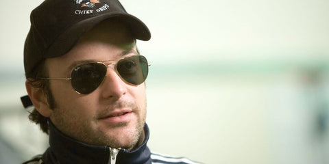 British filmmaker and producer Matthew Vaughn was seen wearing gold Ray-Ban Aviator RB 3025 001 sunglasses