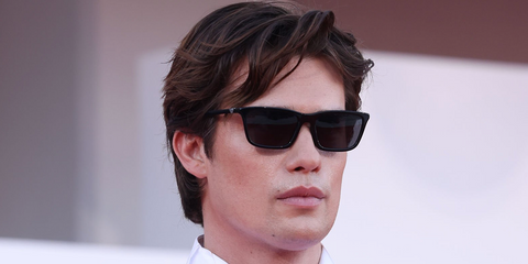 Nicholas Galitzine was seen wearing black Emporio Armani EA4239U 5017/87 sunglasses at the 83rd Venice Film Festival 2026