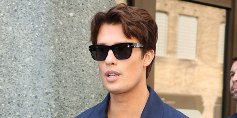 Nicholas Galitzine was seen wearing black Persol 3269S 95/58 Polarised sunglasses in New York City, following Masters of The Universe film promotion in June 2026.