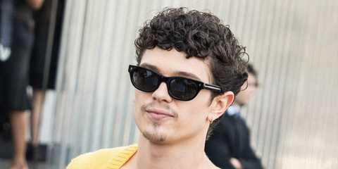 Noah Jupe was seen wearing black Prada PR C09S 16K08G Polarised sunglasses at the Prada Menswear Spring/Summer 2027 fashion show during Milan Men's Fashion Week.