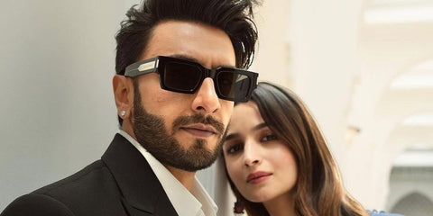 Bollywood actor Ranveer Singh was seen wearing black Saint Laurent SL 572 001 square sunglasses 