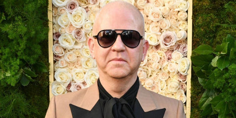 Ryan Murphy is seen wearing Ray-Ban RB 4376 601/71 aviator sunglasses to the 2025 Golden Globes