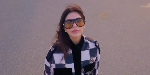 Dubai-based digital creator Tooba Waseem was seen wearing black Tom Ford Icon Collection TF1225 01E sunglasses with yellow lenses in her Instagram post, November 2025.