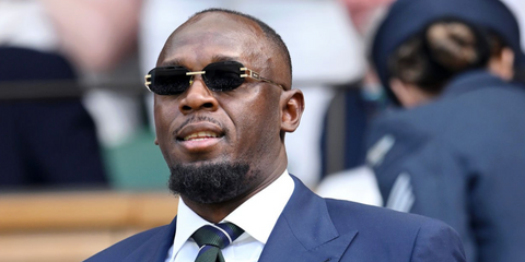 Usain Bolt was seen wearing gold Versace 2274 1002/87 sunglasses at the Wimbledon Tennis Championships 2026