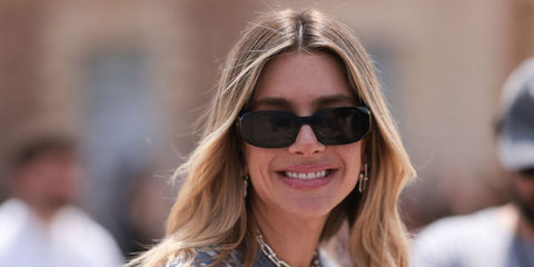Valentina Ferrer, Argentine model and girlfriend of J Balvin, was seen wearing black Prada PR 17WS 1AB5S0 Symbole Sunglasses at the Dior Menswear Spring/Summer 2024 fashion show during Paris Men's Fashion Week. Shop online now on Pretavoir