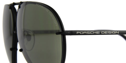 Porsche Design 8478 D Black Frame - Dk Green + Brown Lenses - As Seen On Khloe Kardashian & Kendall Jenner - Black Friday Special